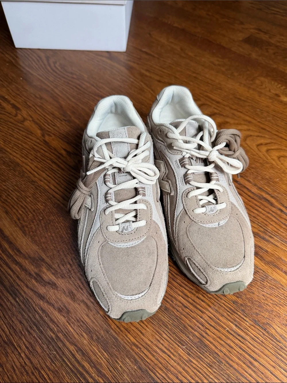 New Balance Men's Taupe Suede Athletic Sneakers